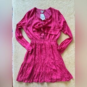 Bar III Fuchsia Long Sleeve Dress